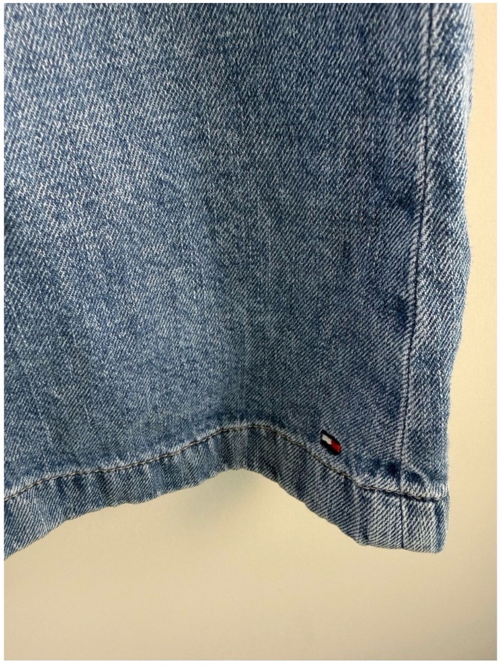 Tommy Hilfiger Denim Midi Skirt Button Front Medium Wash Blue A-Line Womens 8 - Picture 3 of 5